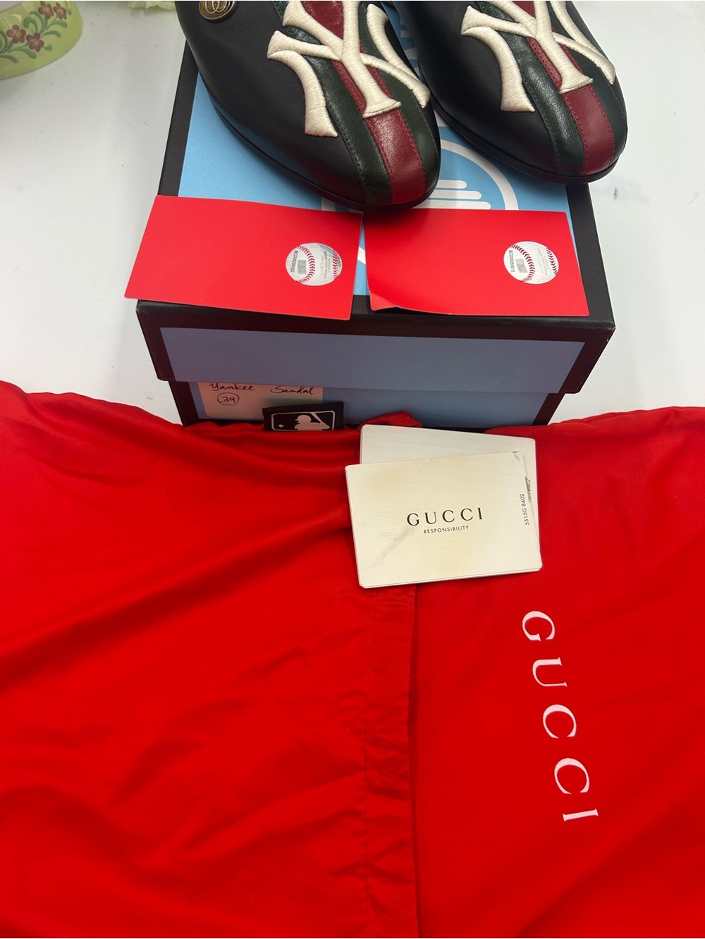 Women's Gucci X New York, Yankee mules size 39 made in Italy - Picture 2 of 10